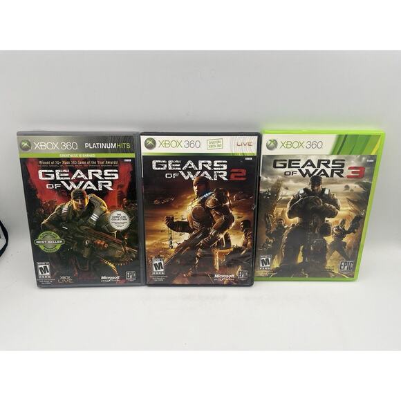 Gears Of War I, II, III Xbox 360 With Bonus Disc